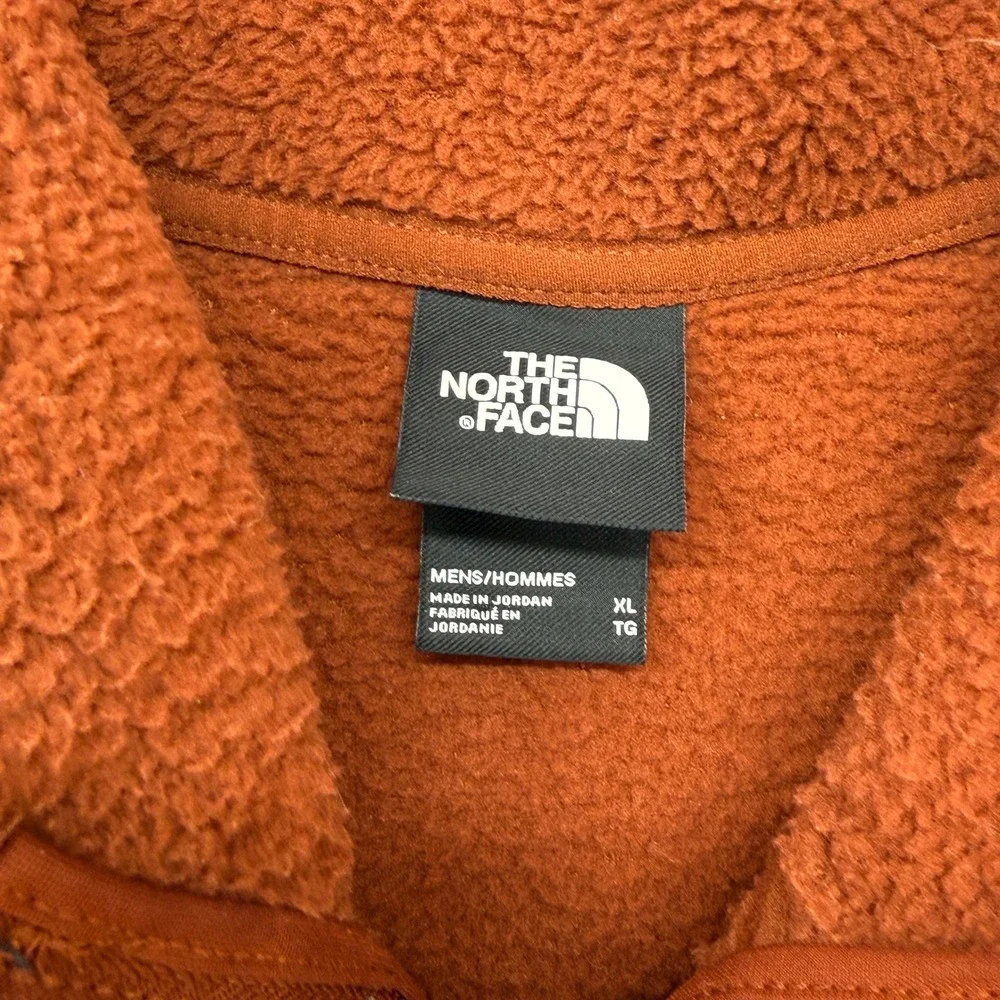 The North Face Fleece Vest Men XL Orange Sherpa Full Zip Gorpcore Hiking Camping